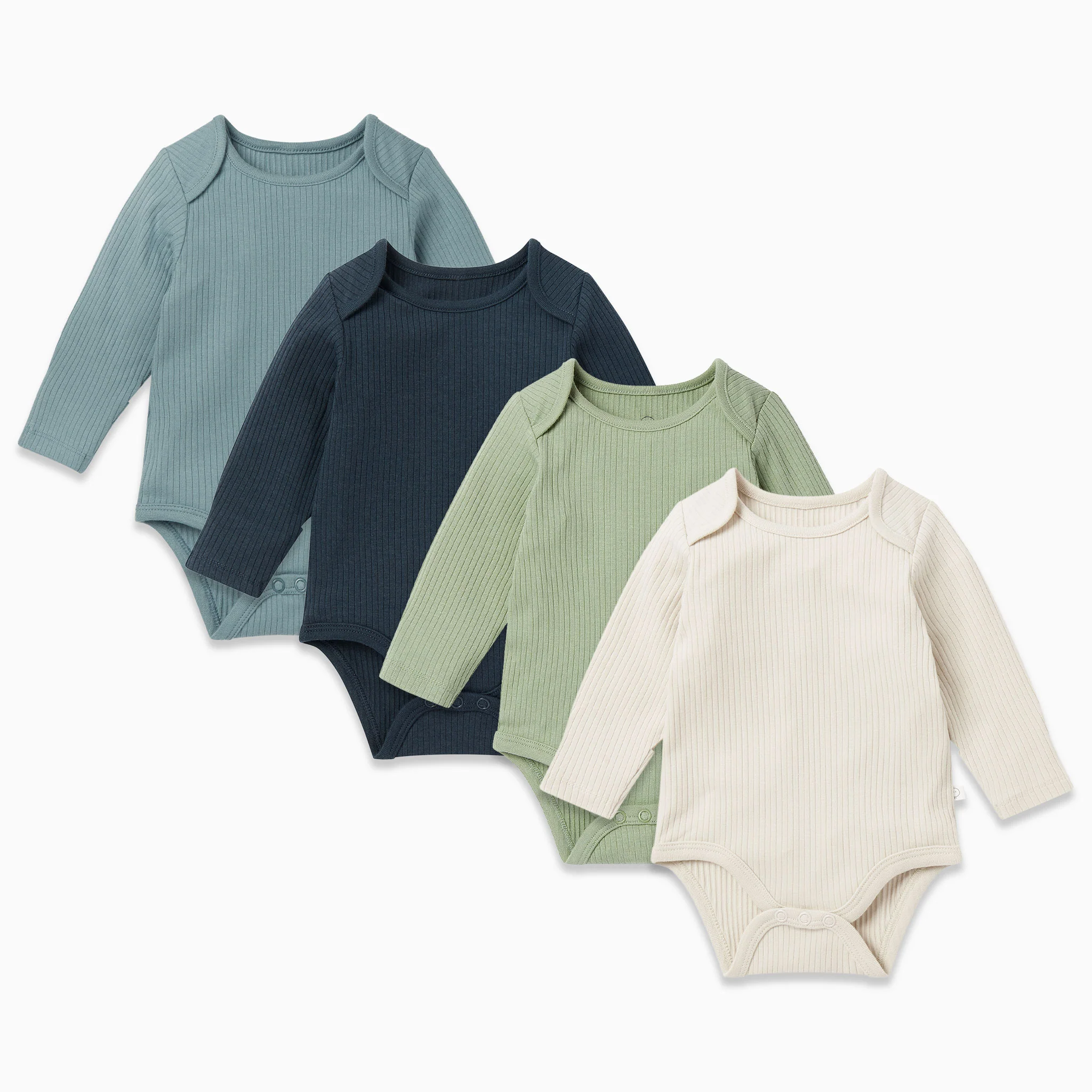 Ribbed Long Sleeve Bodysuit 4 Pack - Image 6