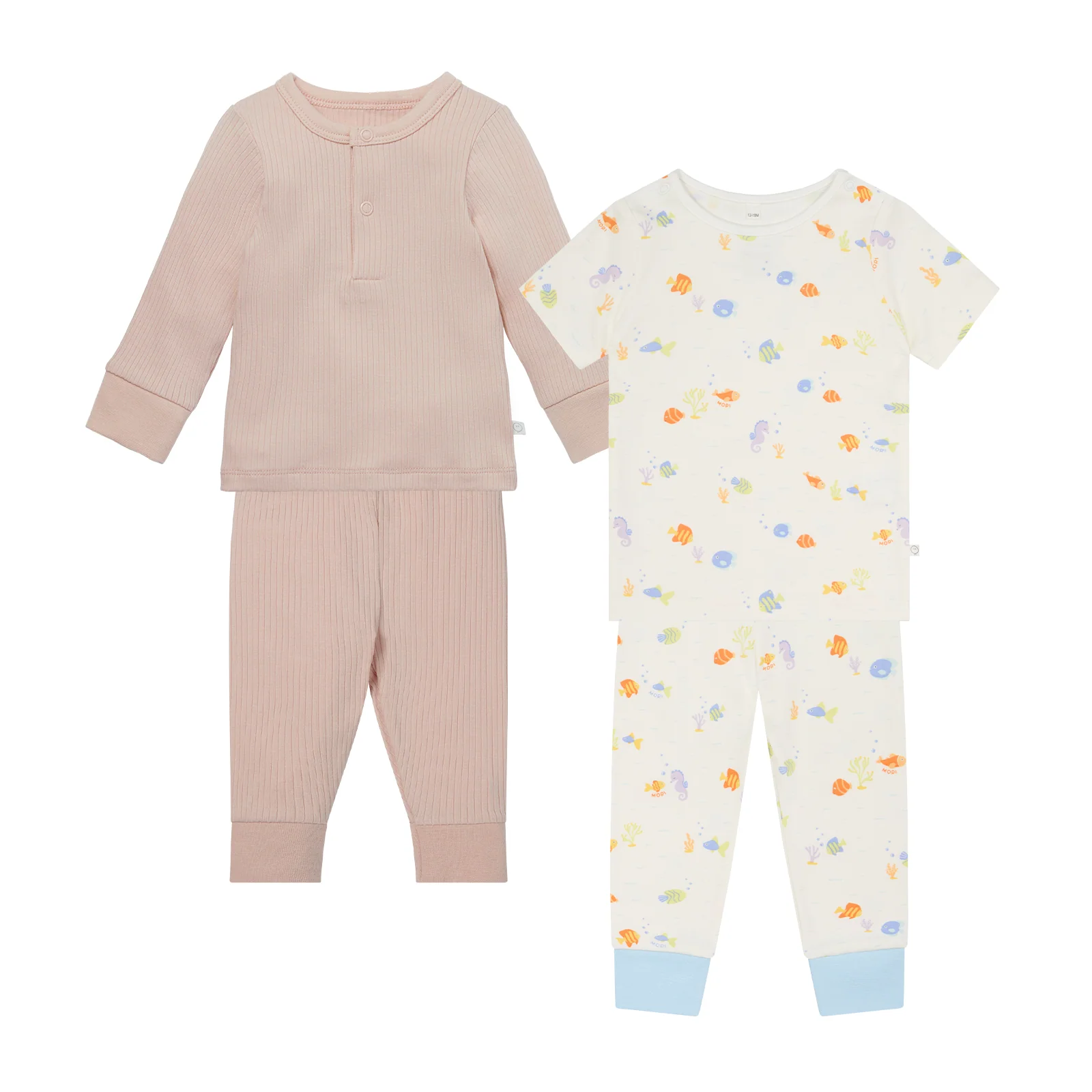 Ribbed Pyjamas & Little Fish Short Sleeve Pyjamas