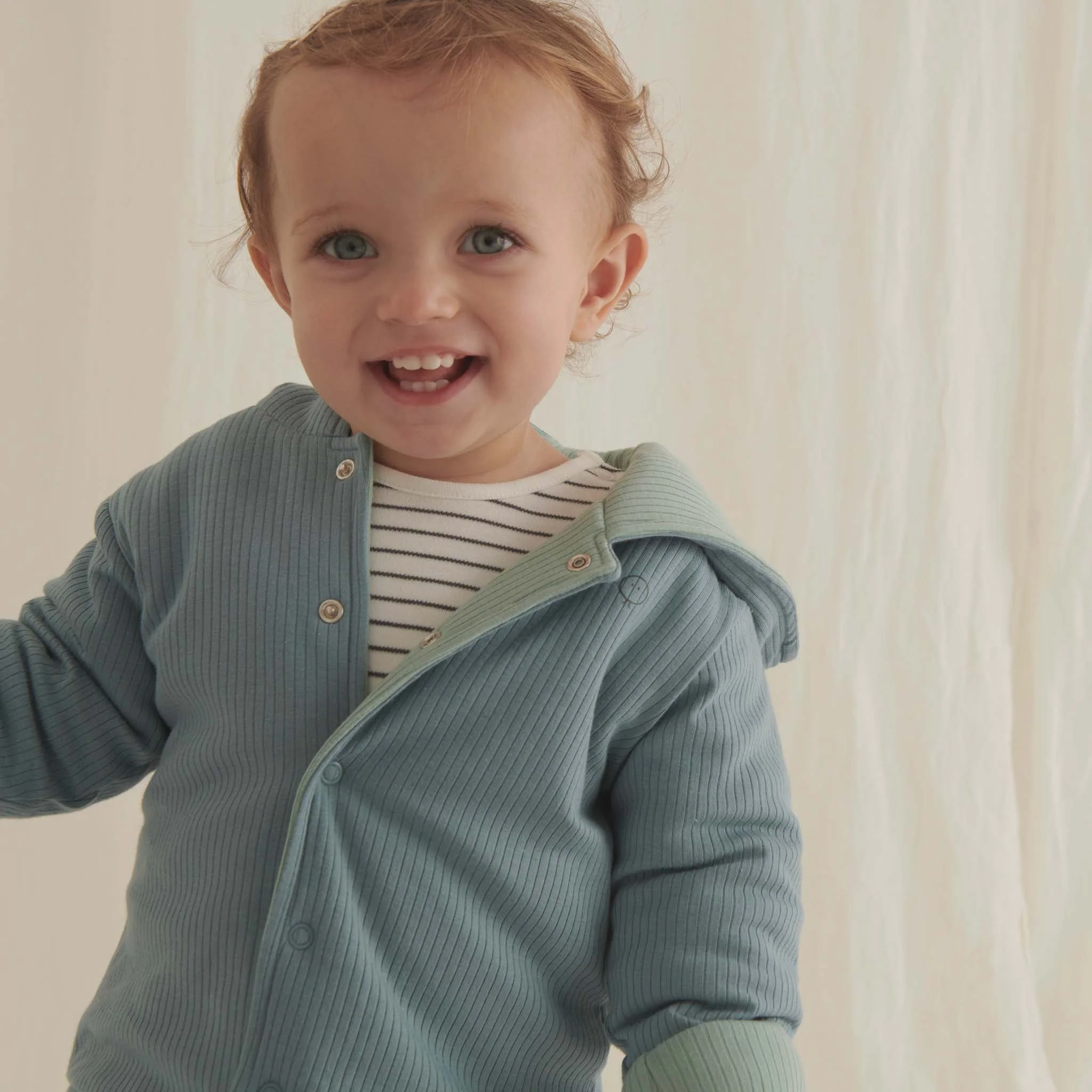 Ribbed Reversible Jacket - Blue & Mint - Image 3