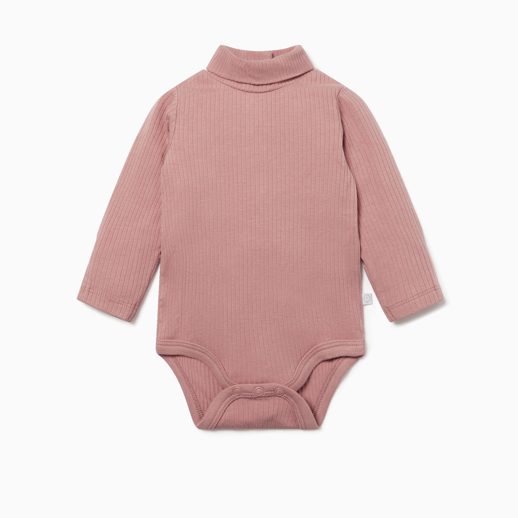 Ribbed Roll Neck Bodysuit - Rose