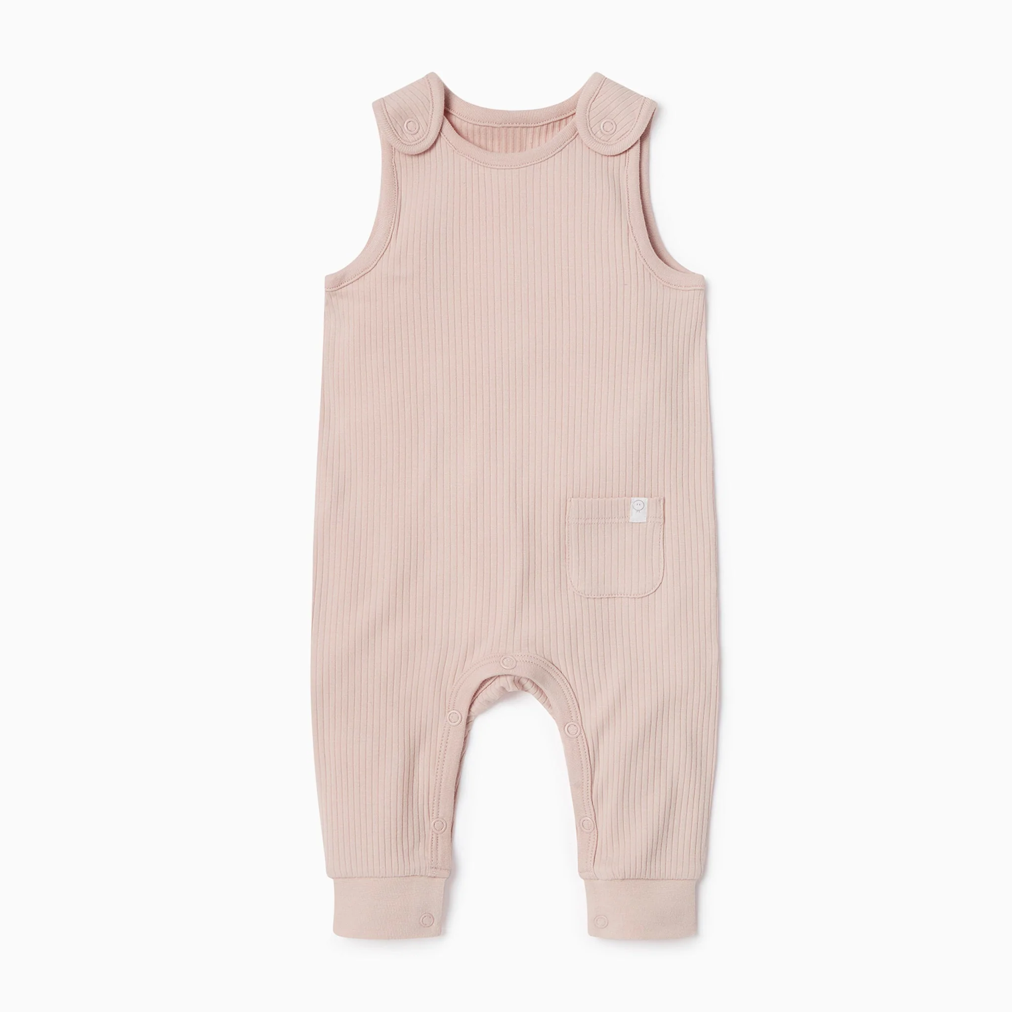 Ribbed Dungarees - Blush - Image 2