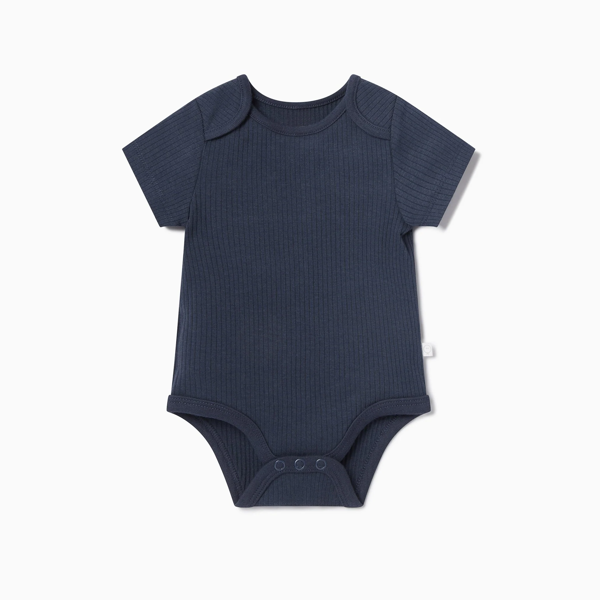 Ribbed Short Sleeve Bodysuit - Navy