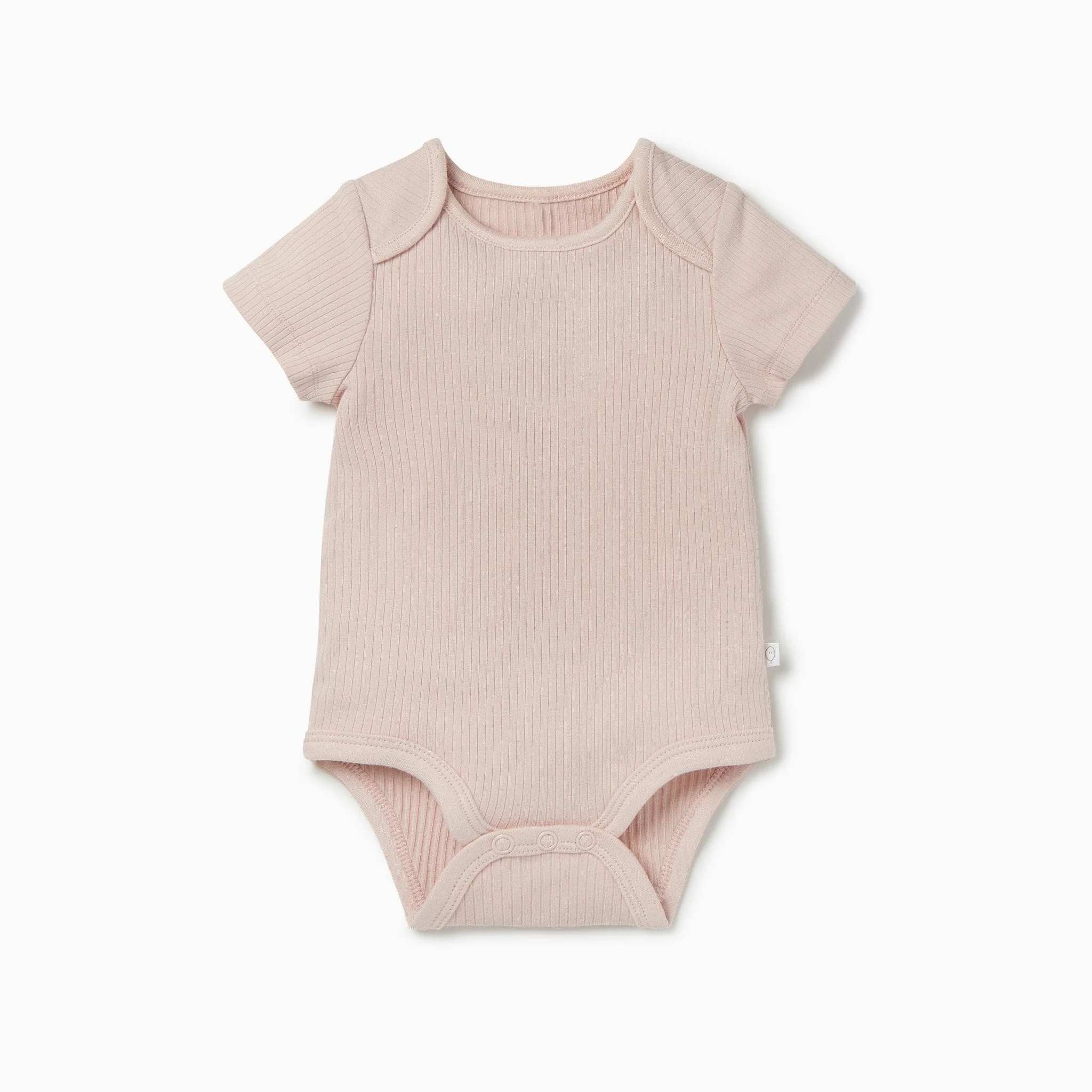Ribbed Short Sleeve Bodysuit - Blush