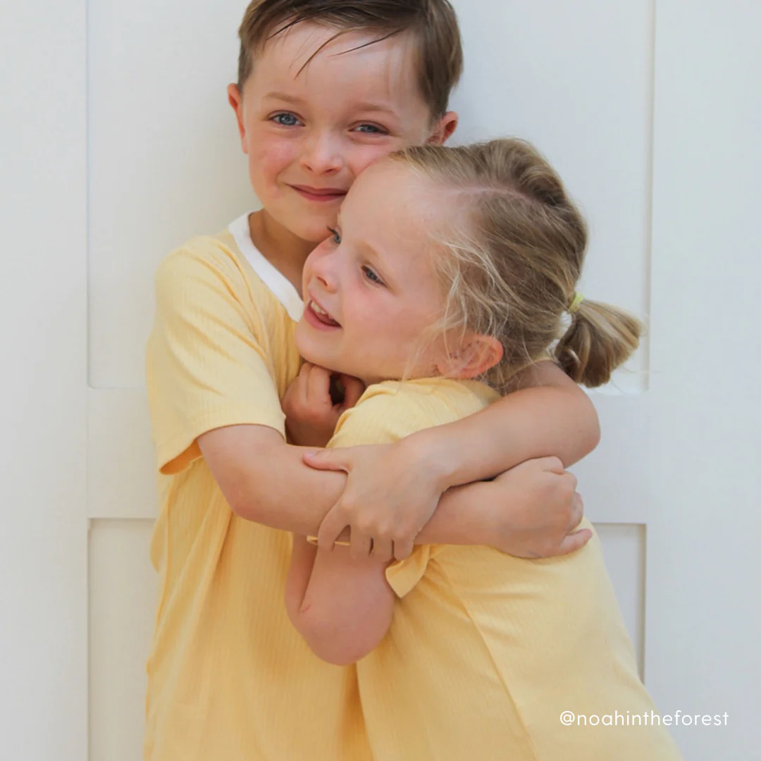 Ribbed Short Sleeve T-Shirt - Yellow - Image 3