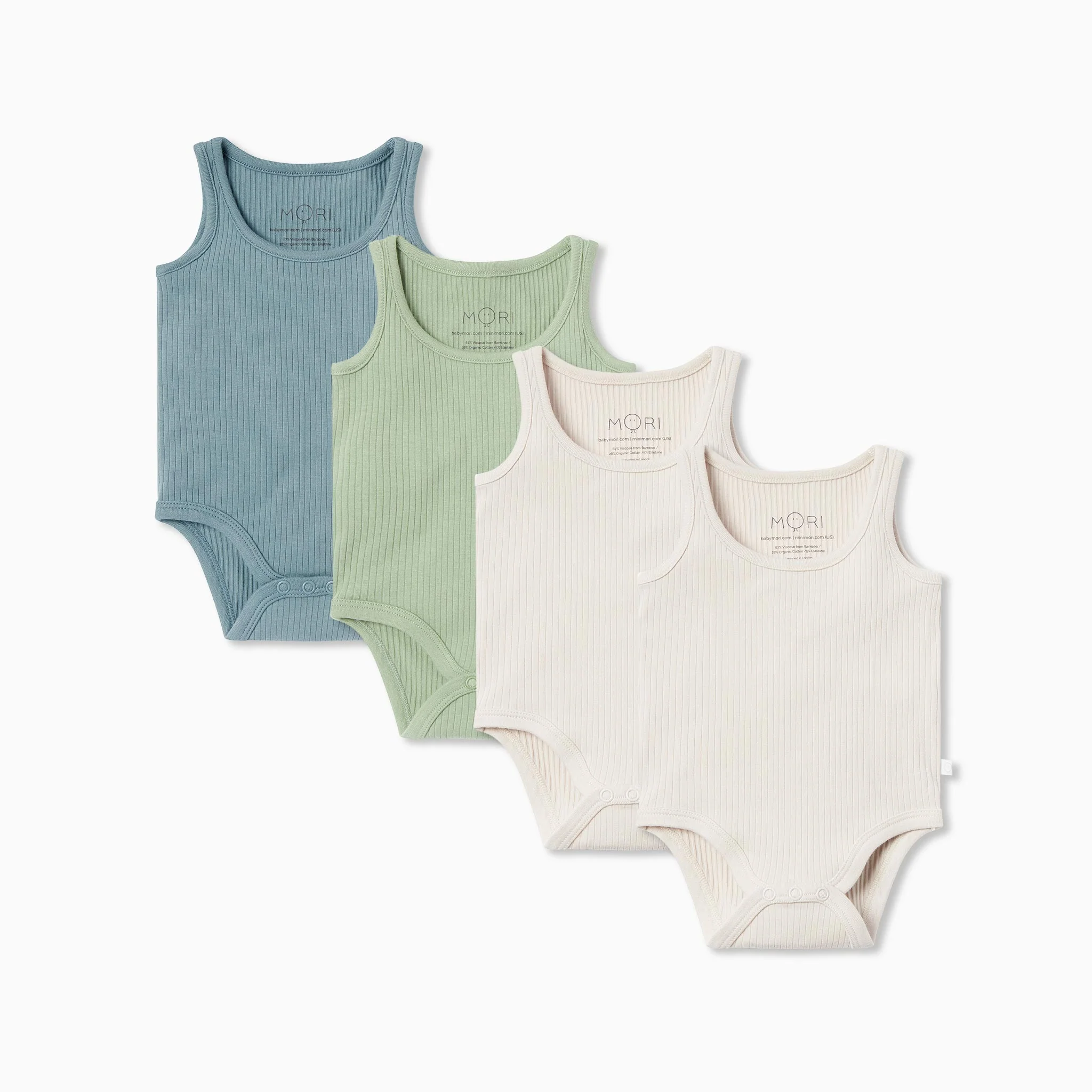 Ribbed Sleeveless Bodysuit 4 Pack - Image 2