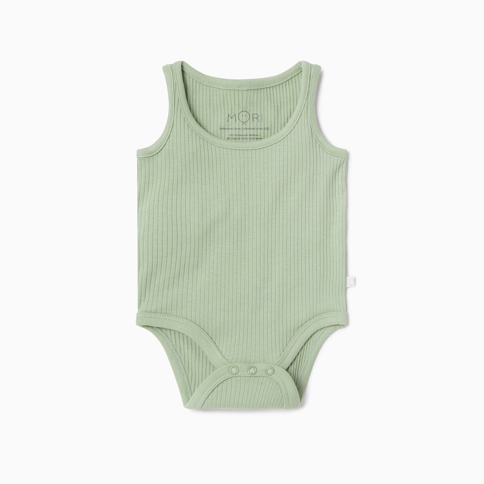 Ribbed Sleeveless Bodysuit - Sage