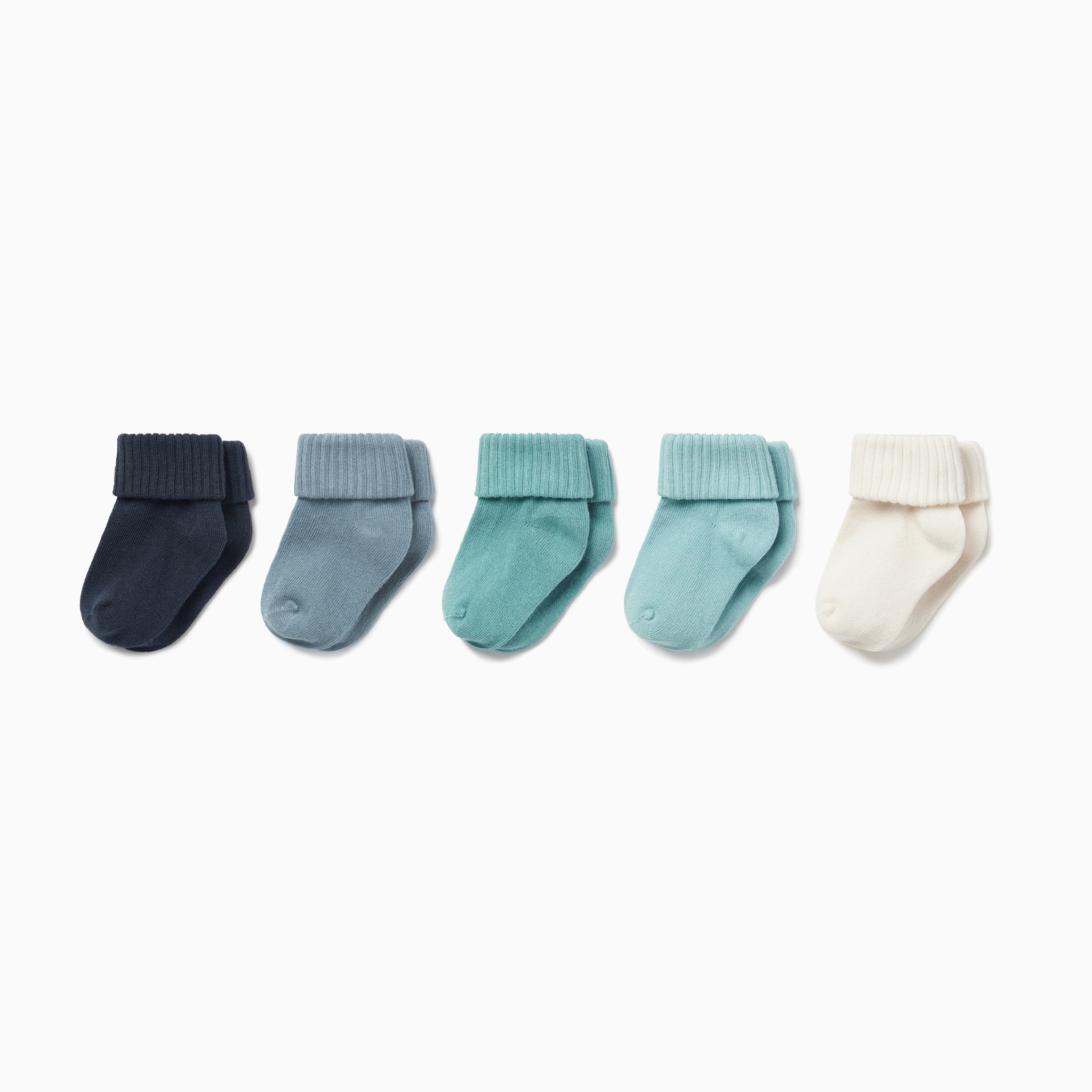 Ribbed Socks 5 Pack - Blue Mix - Image 2