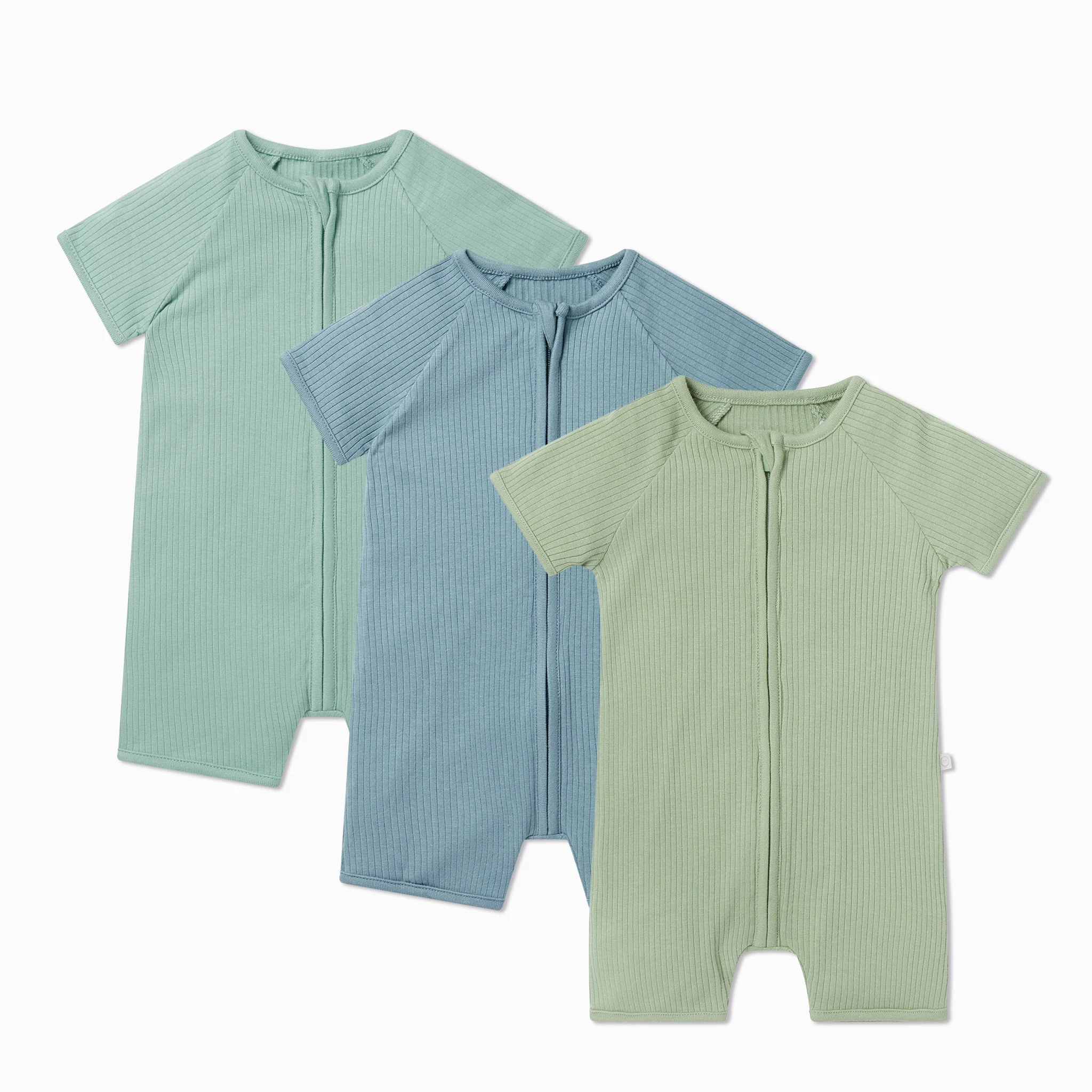 Ribbed Zip Summer Sleepsuit 3 Pack - Image 4