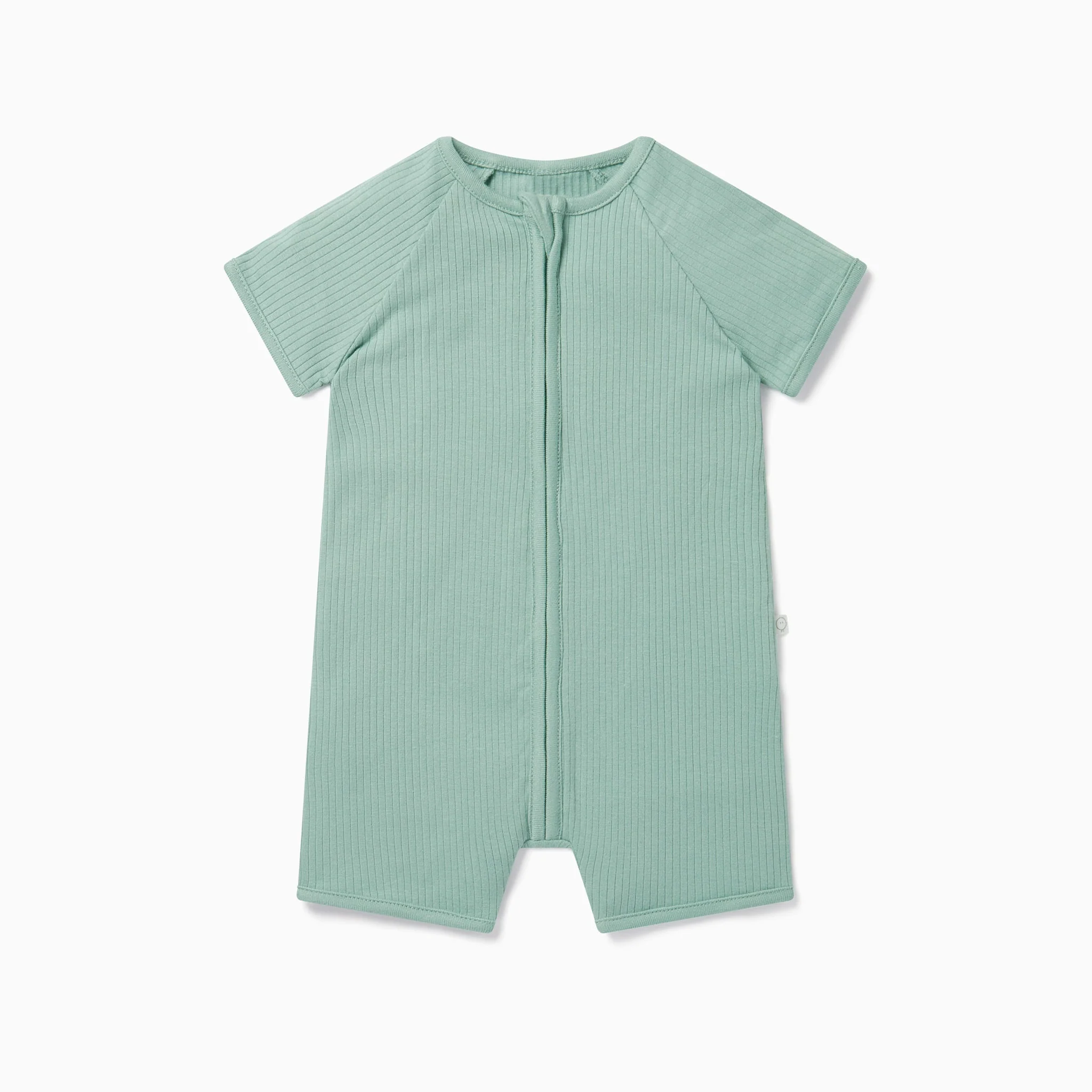 Ribbed Zip Summer Sleepsuit - Mint - Image 2