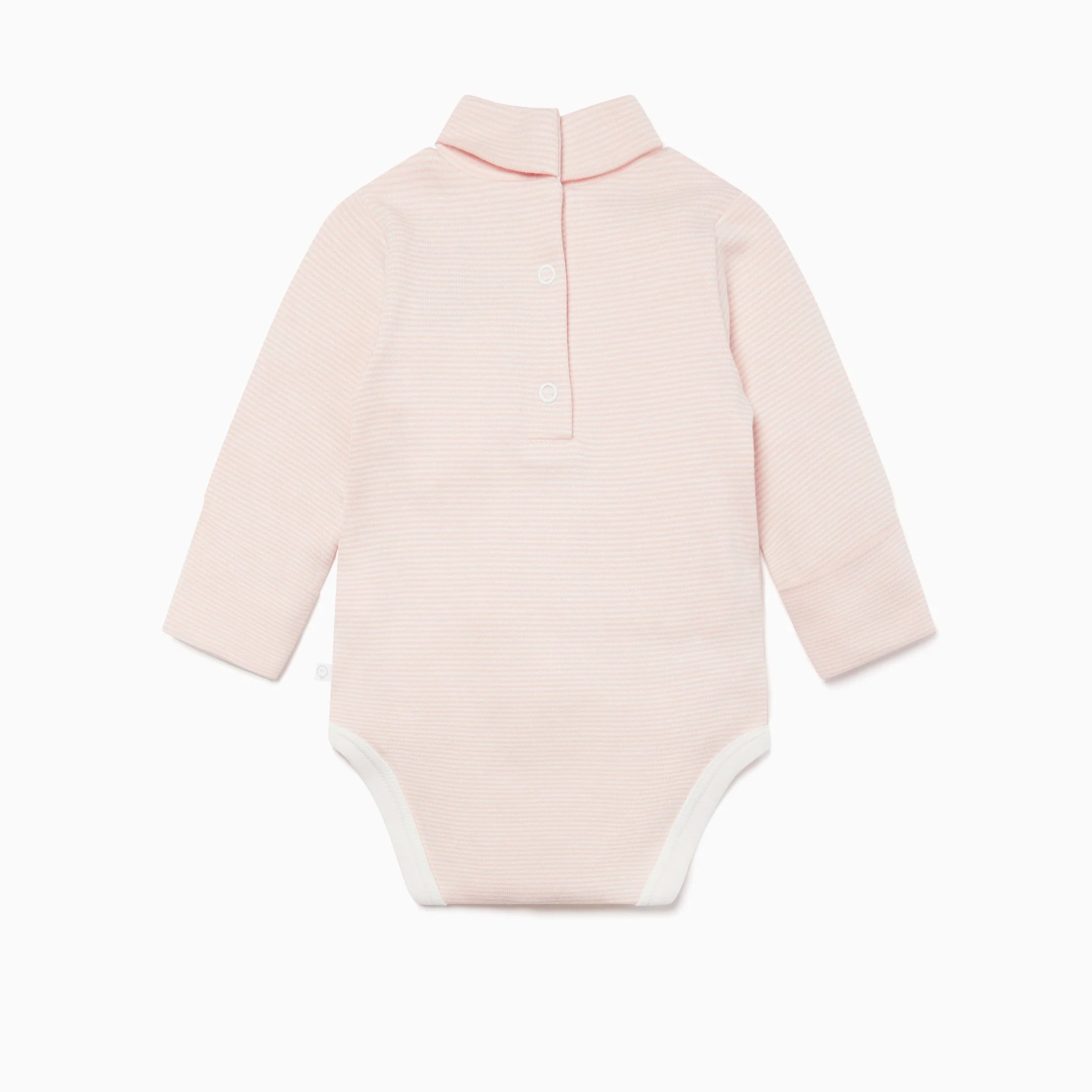 Roll Neck Bodysuit - Blush Stripe - Image 2