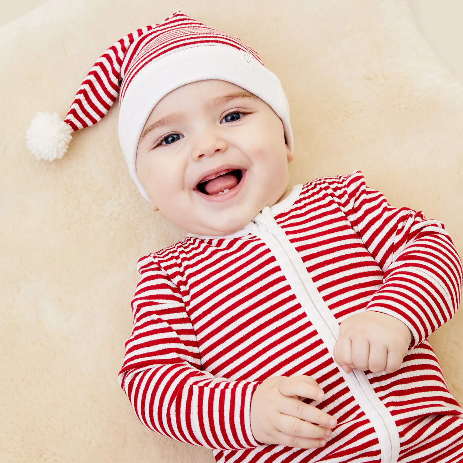 Ruby Stripe Ribbed Clever Zip Sleepsuit - Image 4