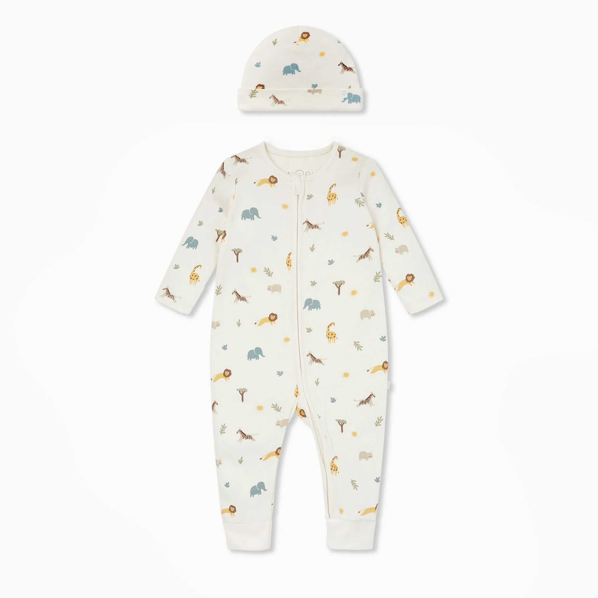 Safari Clever Zip Sleepsuit & Hat Set - Image 2