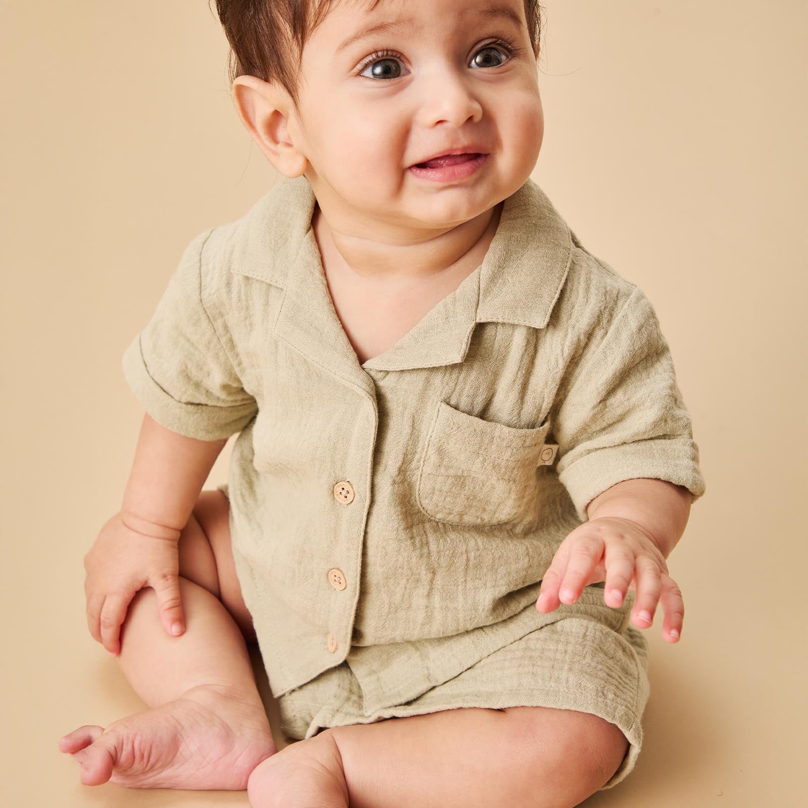 Sage Muslin Short Sleeve Shirt - Image 2