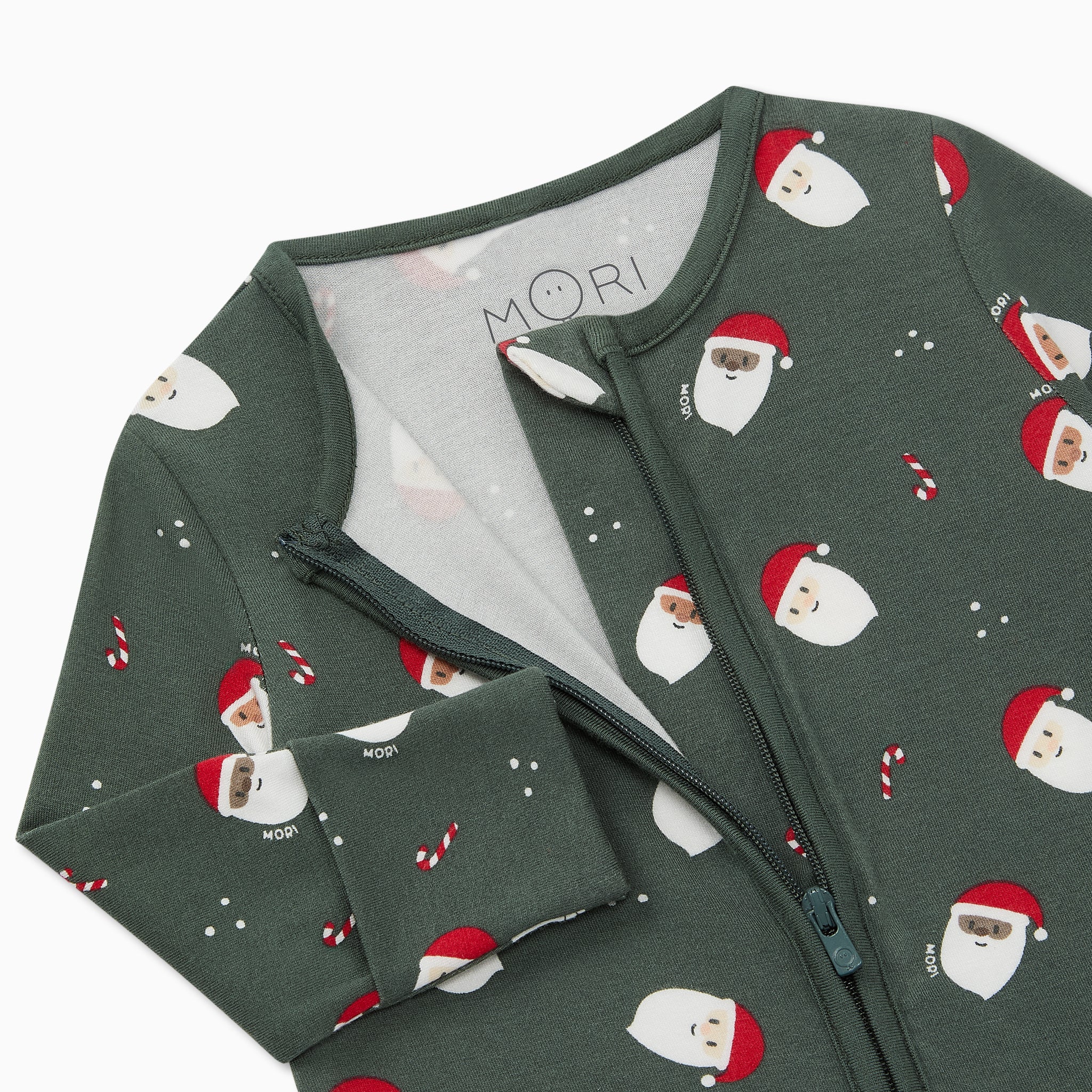 Santa Print Clever Zip Sleepsuit - Image 3