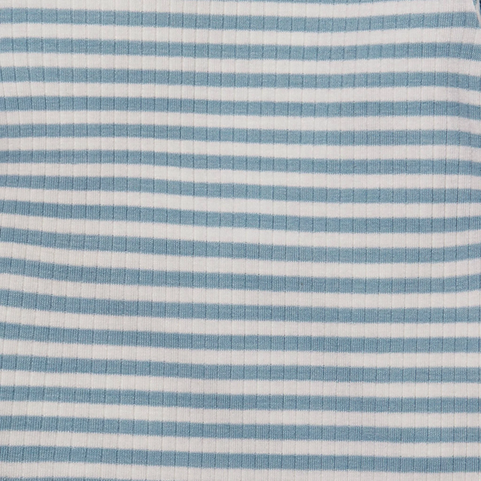 Sea Stripe Ribbed Zip Summer Sleepsuit - Image 2