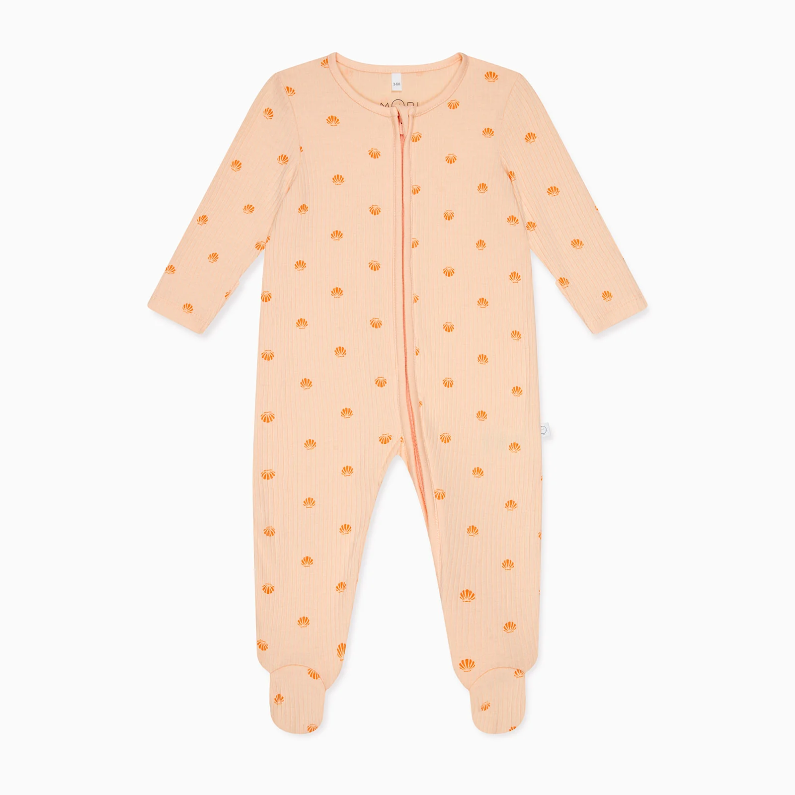 Shell Print Ribbed Clever Zip Sleepsuit - Image 2
