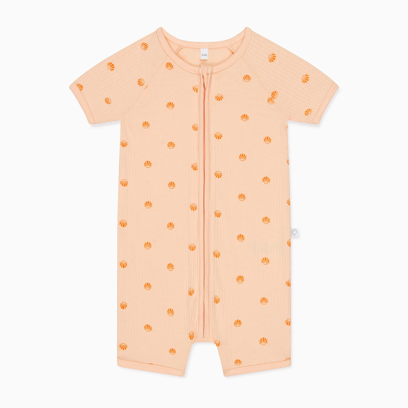 Shell Print Ribbed Zip Summer Sleepsuit - Image 2