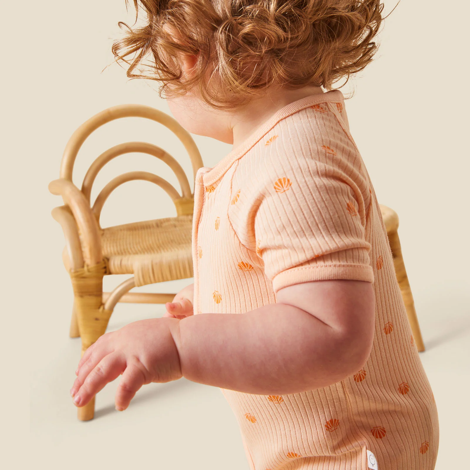 Shell Print Ribbed Zip Summer Sleepsuit - Image 4