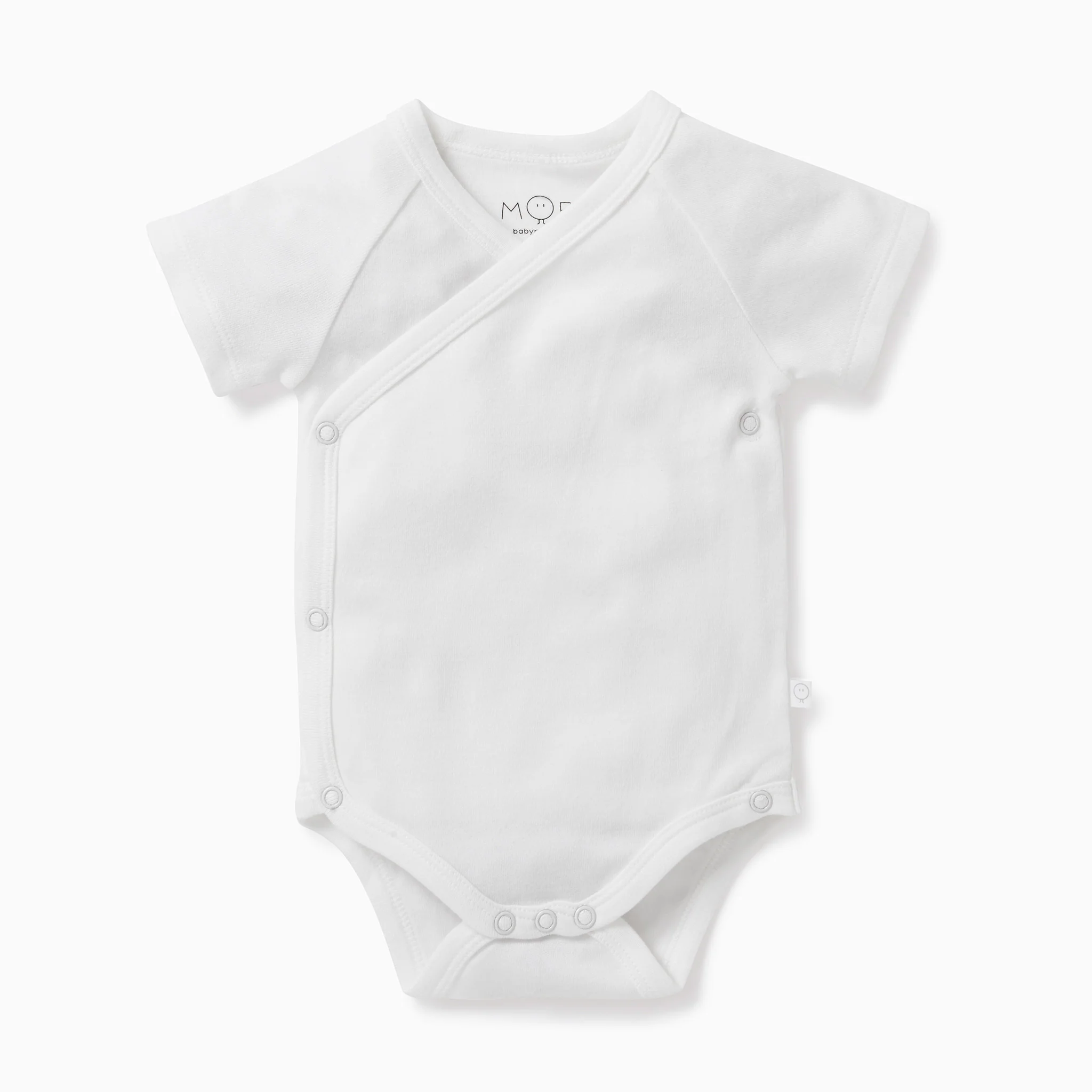 Short Sleeve Kimono Bodysuit - White - Image 2