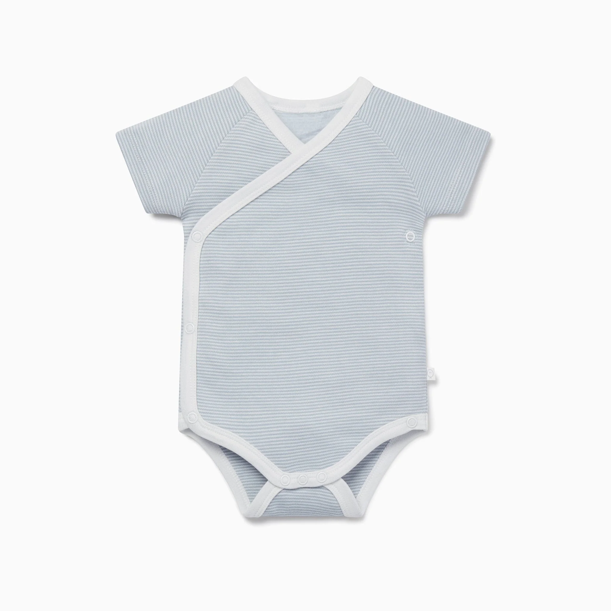 Short Sleeve Kimono Bodysuit - Blue Stripe