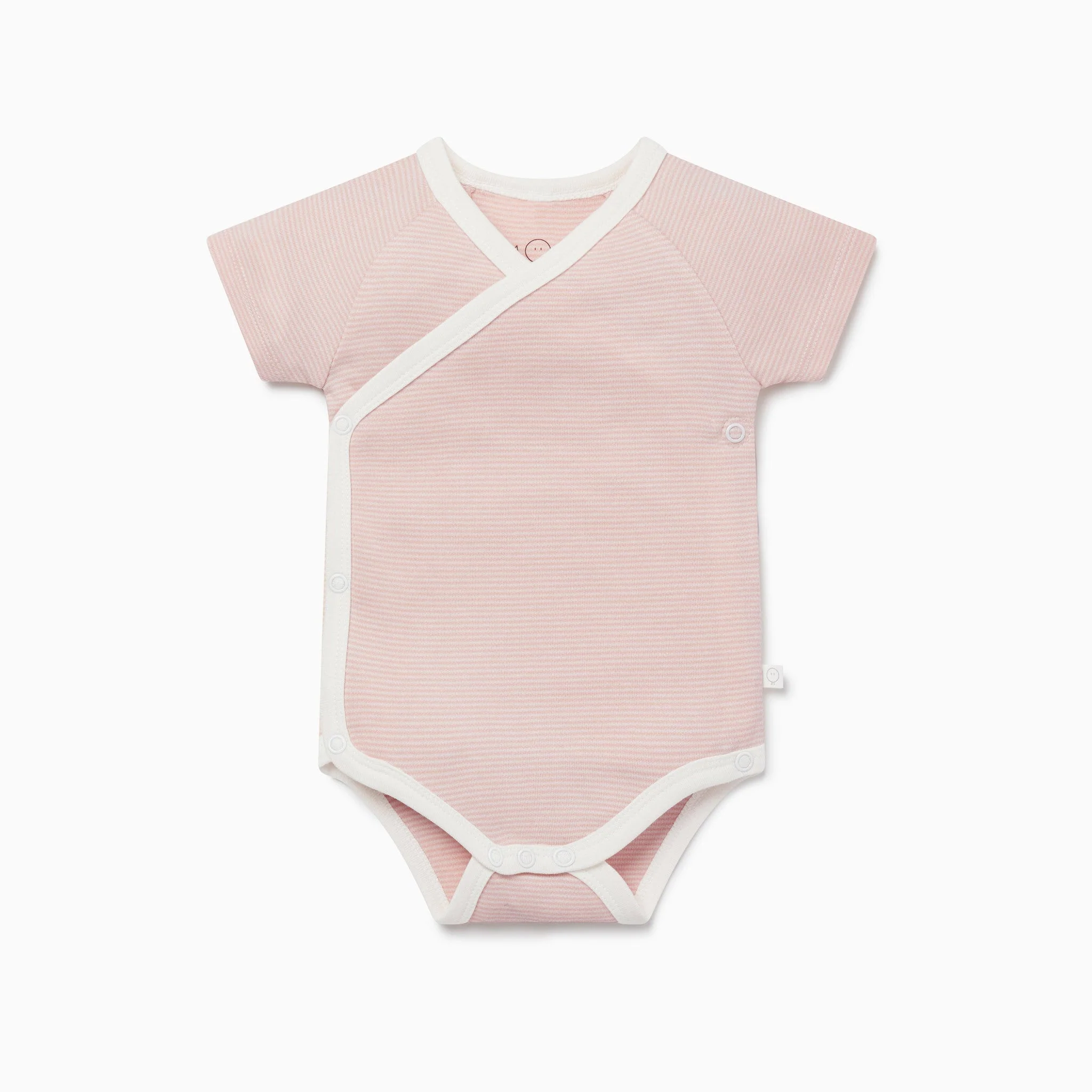 Short Sleeve Kimono Bodysuit - Blush Stripe