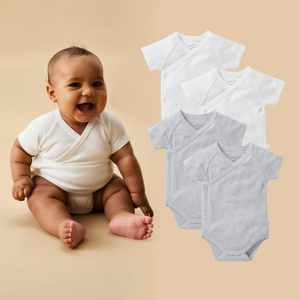 Short Sleeve Kimono Bodysuit 4 Pack - Image 2