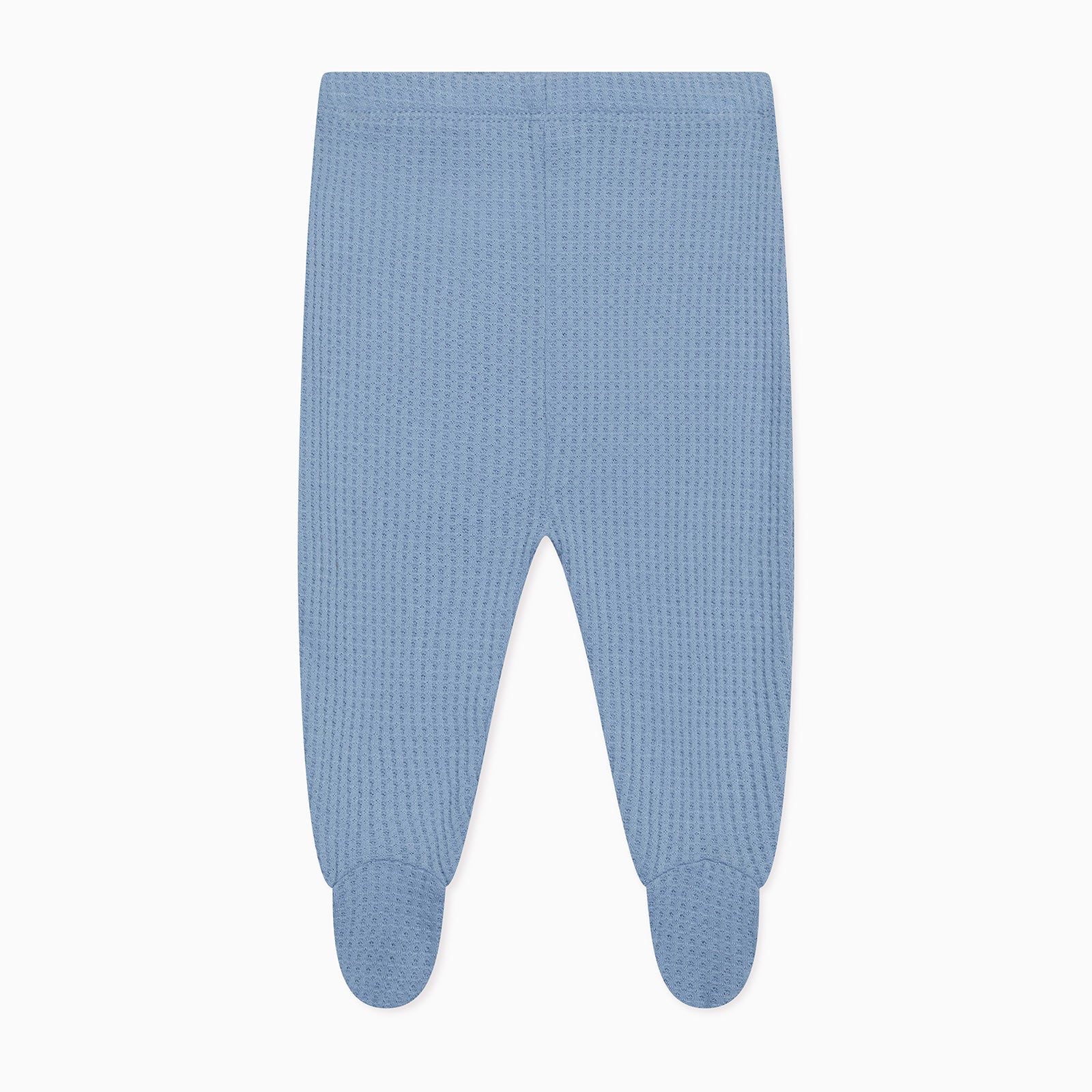 Sky Waffle Cardigan & Footed Leggings Outfit - Image 3