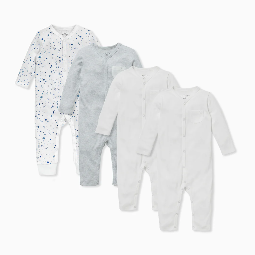 Space Front Opening Sleepsuit 4 Pack - Image 2