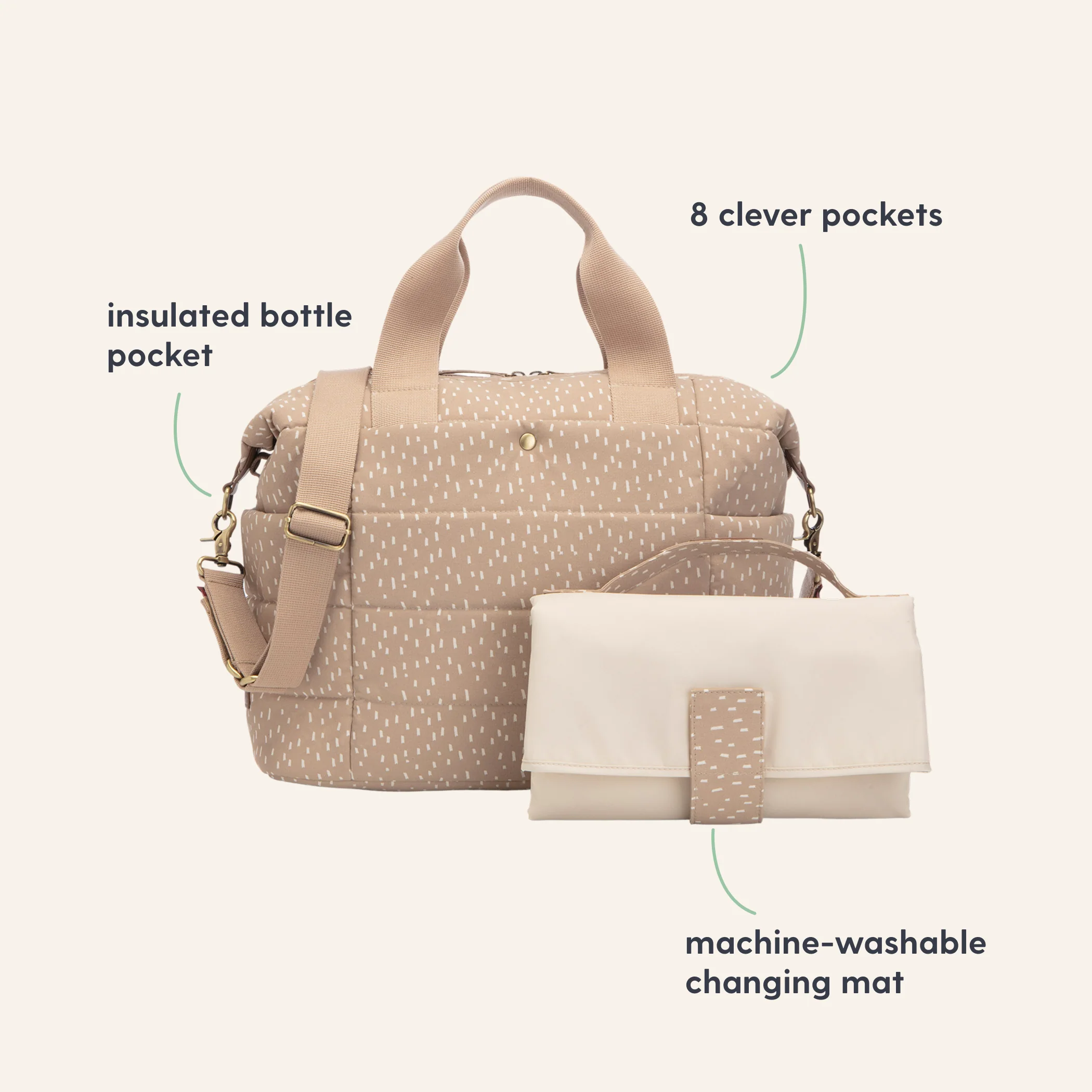 Storksak Organic Tote Changing Bag - Seashell - Image 3