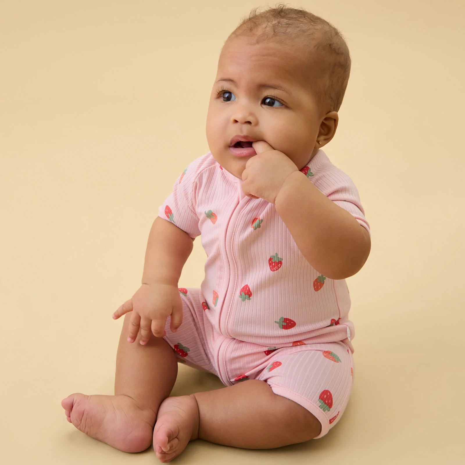 Strawberry Fields & Ribbed Summer Sleepsuit 2 Pack - Image 3