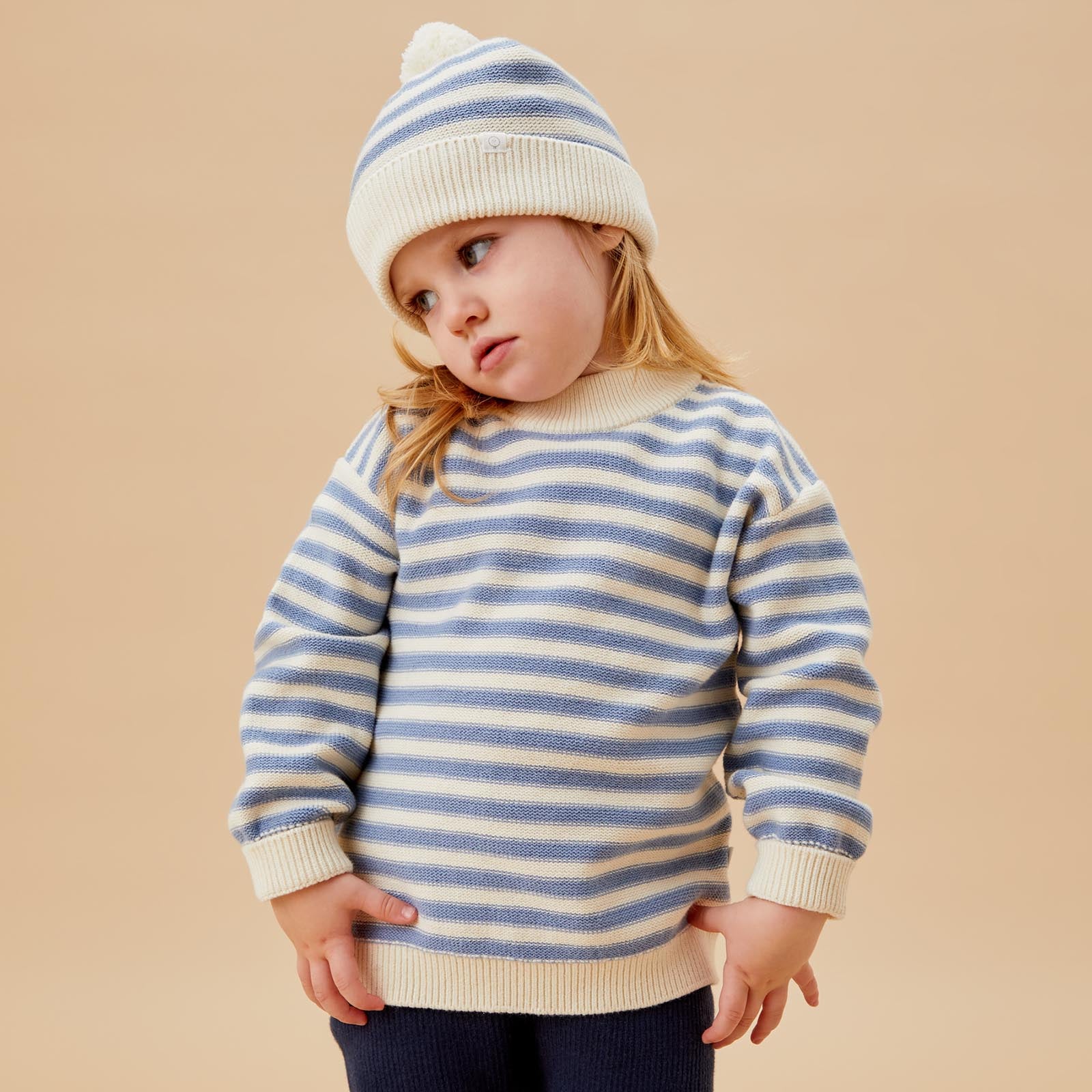 Striped High Neck Knitted Jumper - Image 2