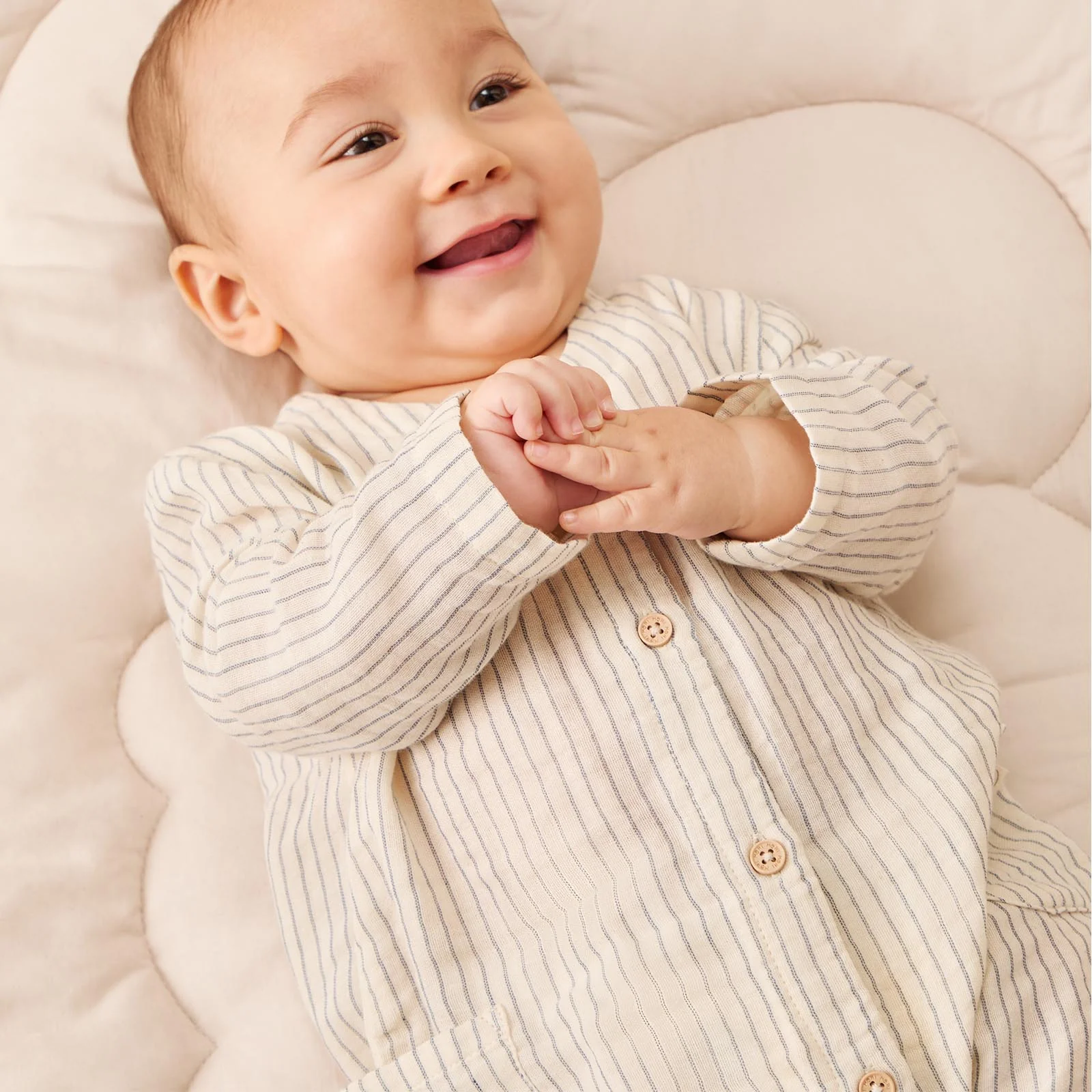 Striped Muslin Romper - Image 2
