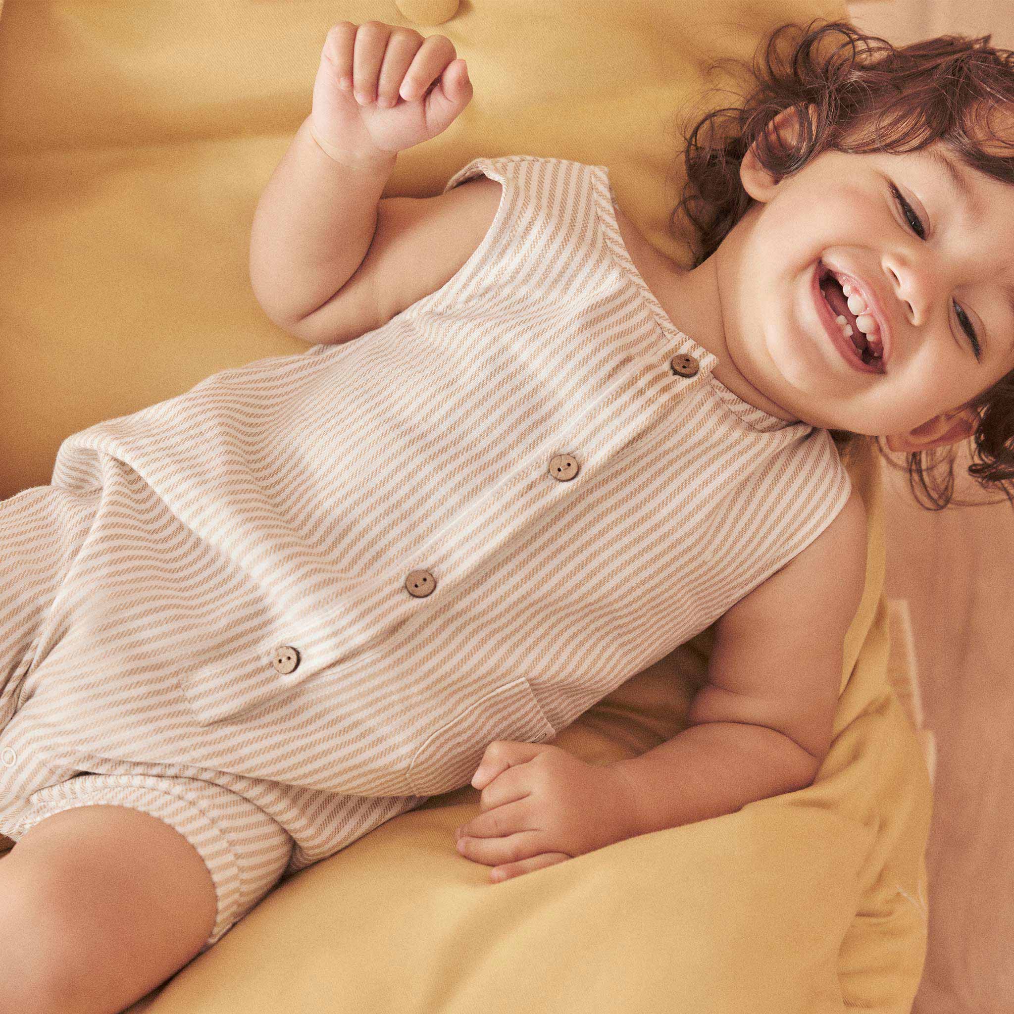 Striped Organic Cotton Beach Romper - Image 12