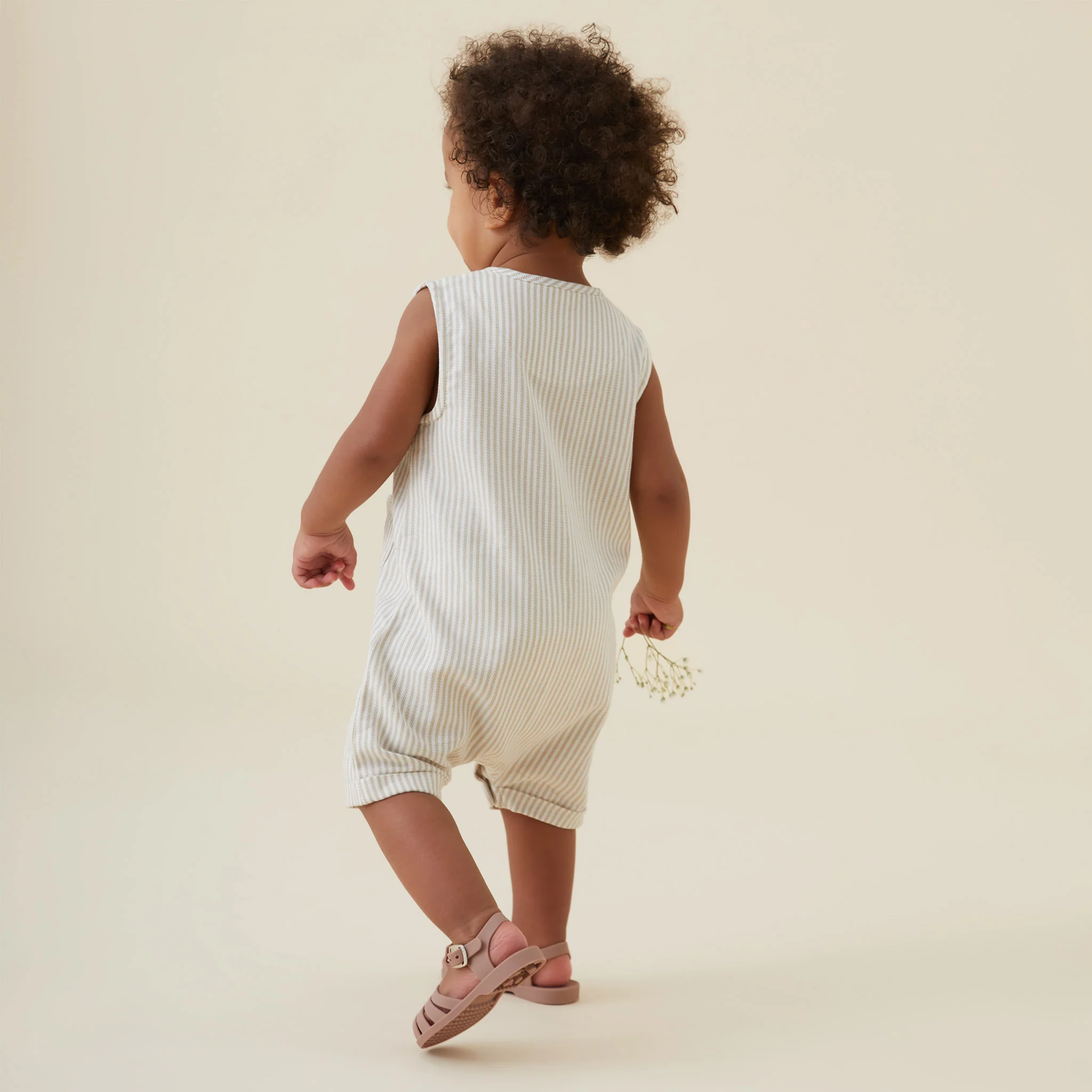 Striped Organic Cotton Beach Romper - Image 7
