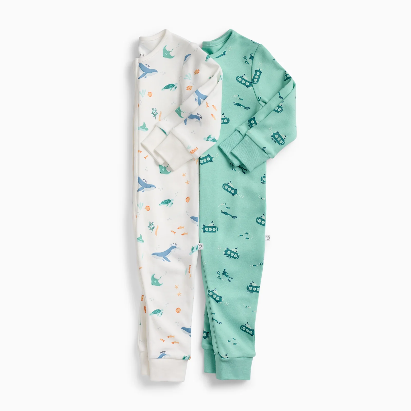 Submarine Sleep & Ocean Dreams Clever Zip Sleepsuit 2 Pack - Image 4