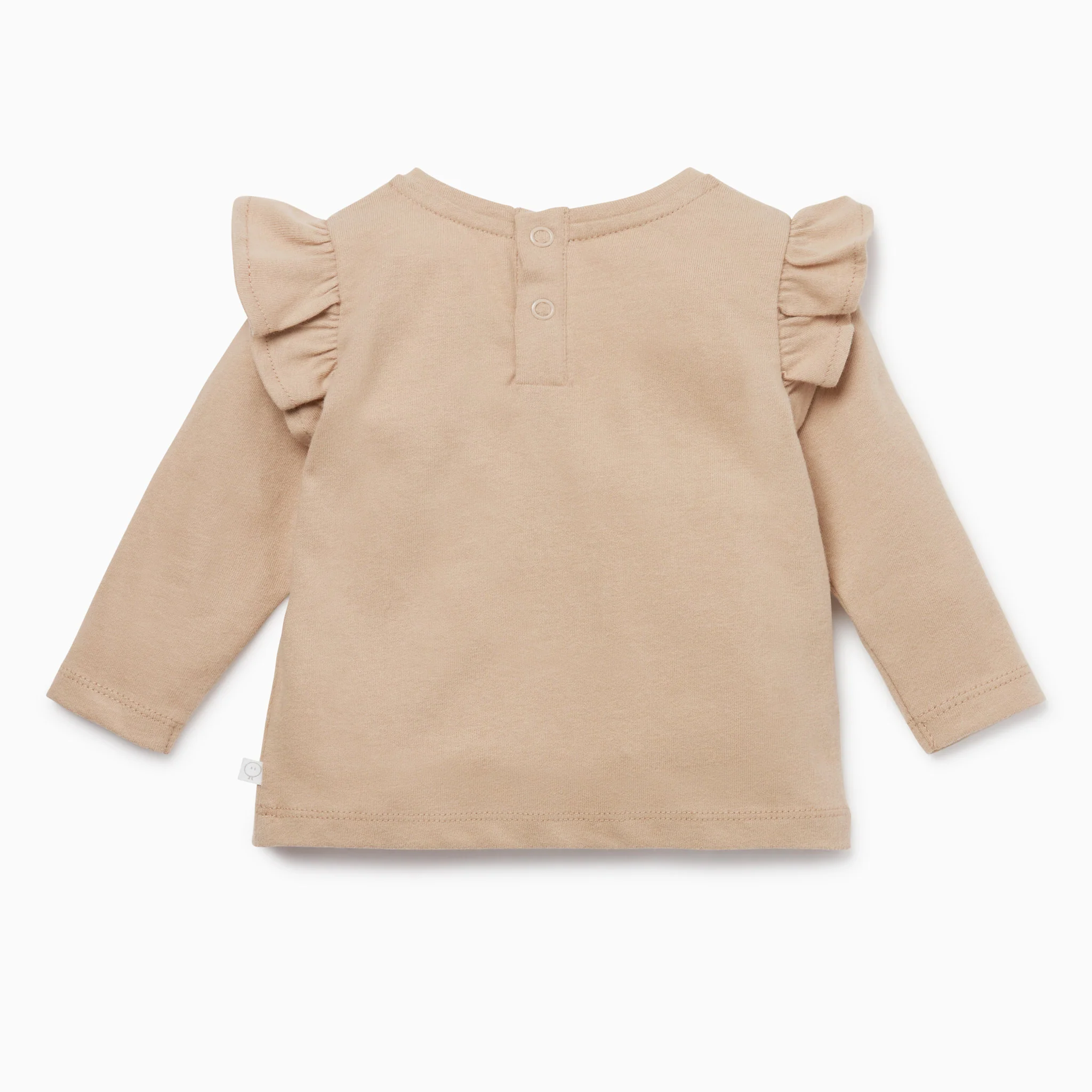 Caramel & Terracotta Dress, Ruffle T-Shirt & Cardigan Day Outfit - Image 4