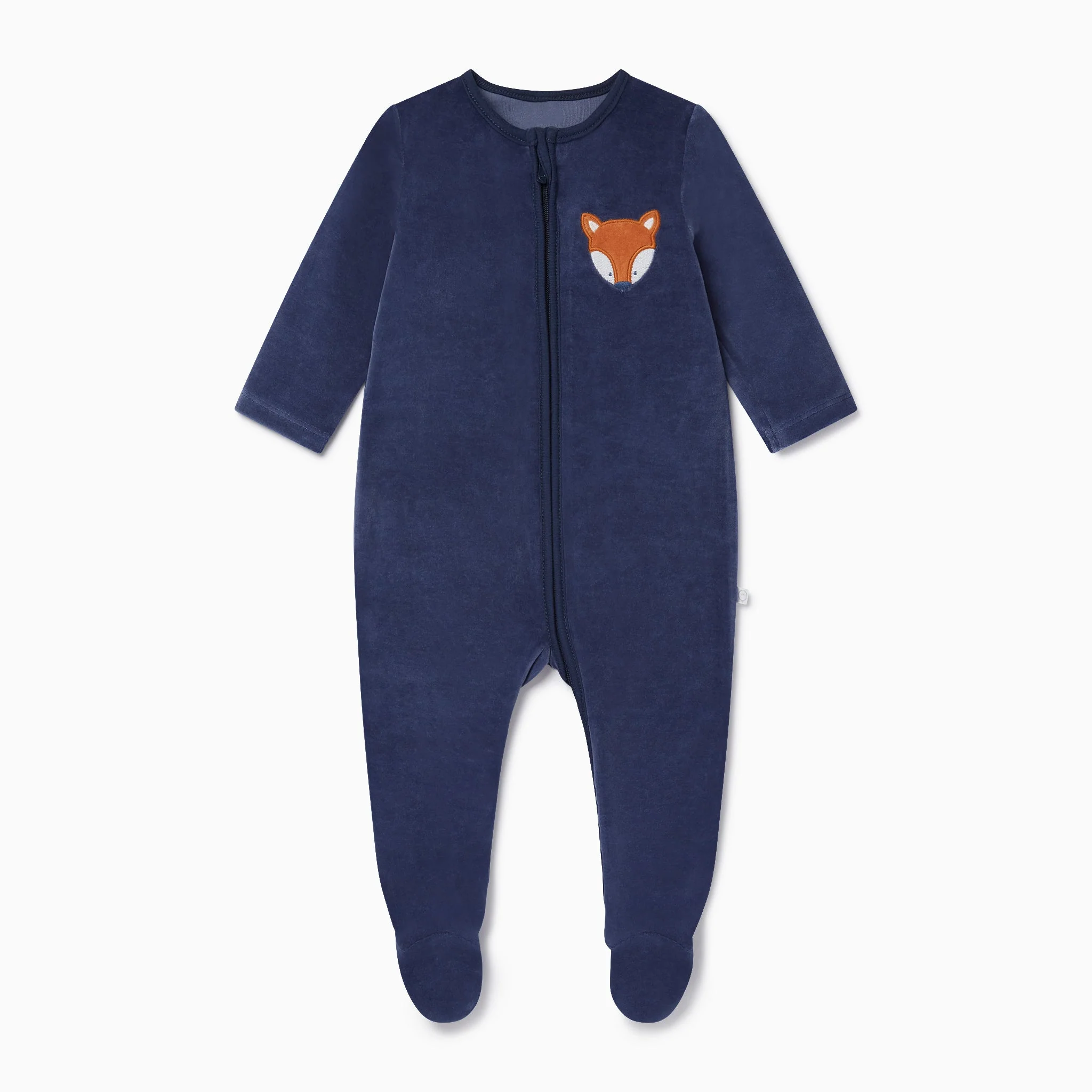 Velour Fox Zip-Up Romper - Image 2