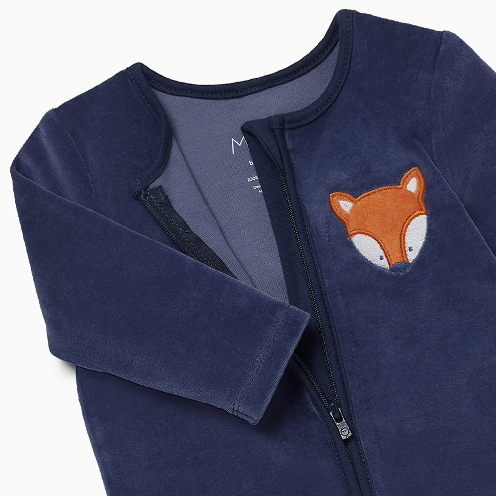 Velour Fox Zip-Up Romper - Image 4