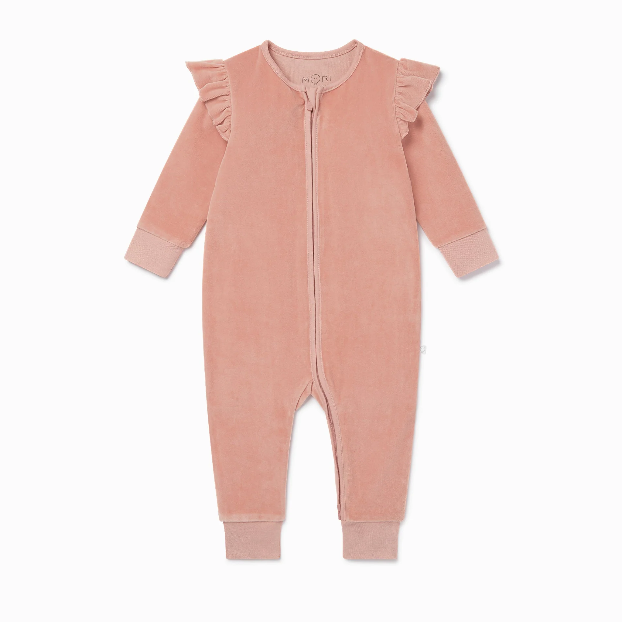 Velour Frill Zip-Up Romper - Image 2