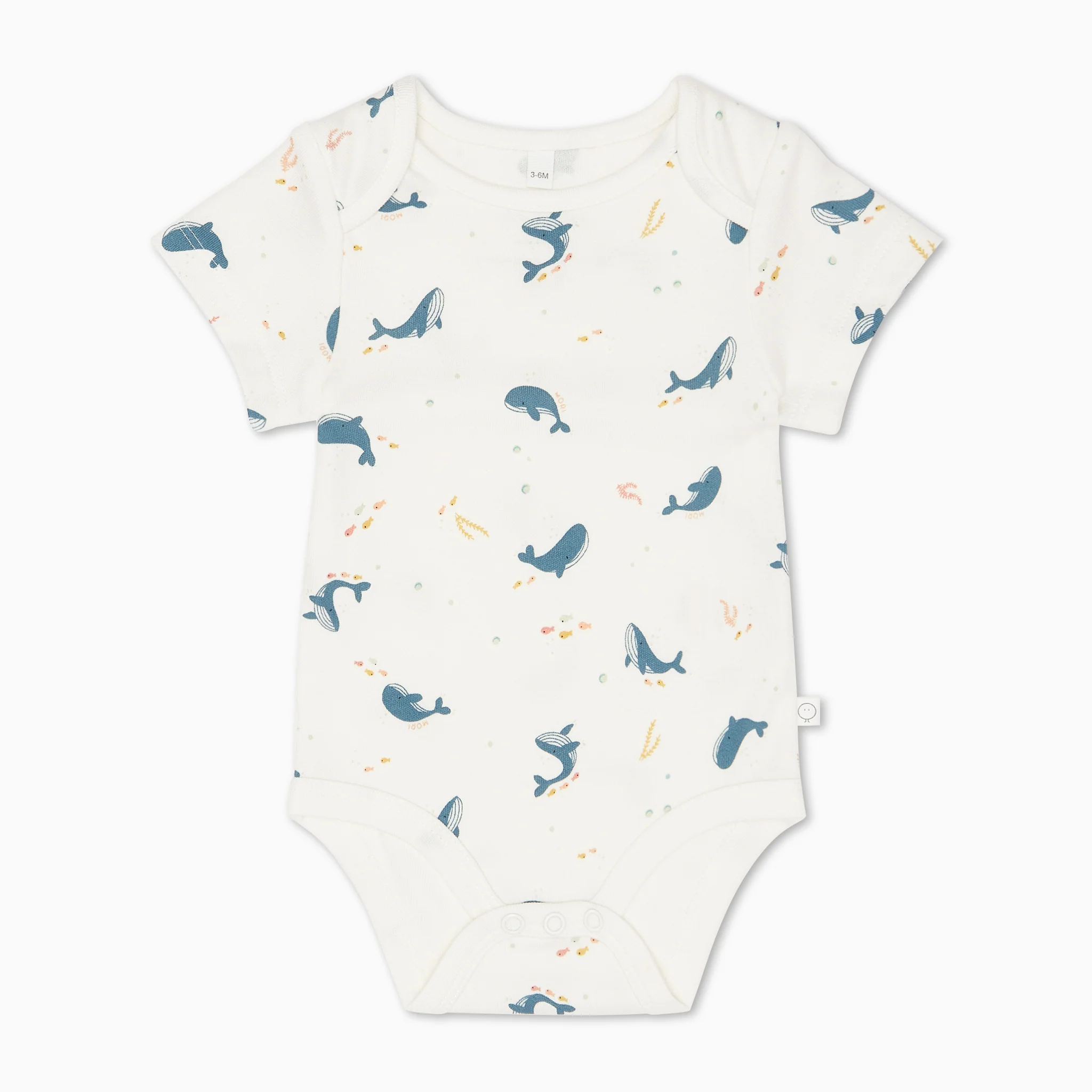 Whale Print Short Sleeve Bodysuit