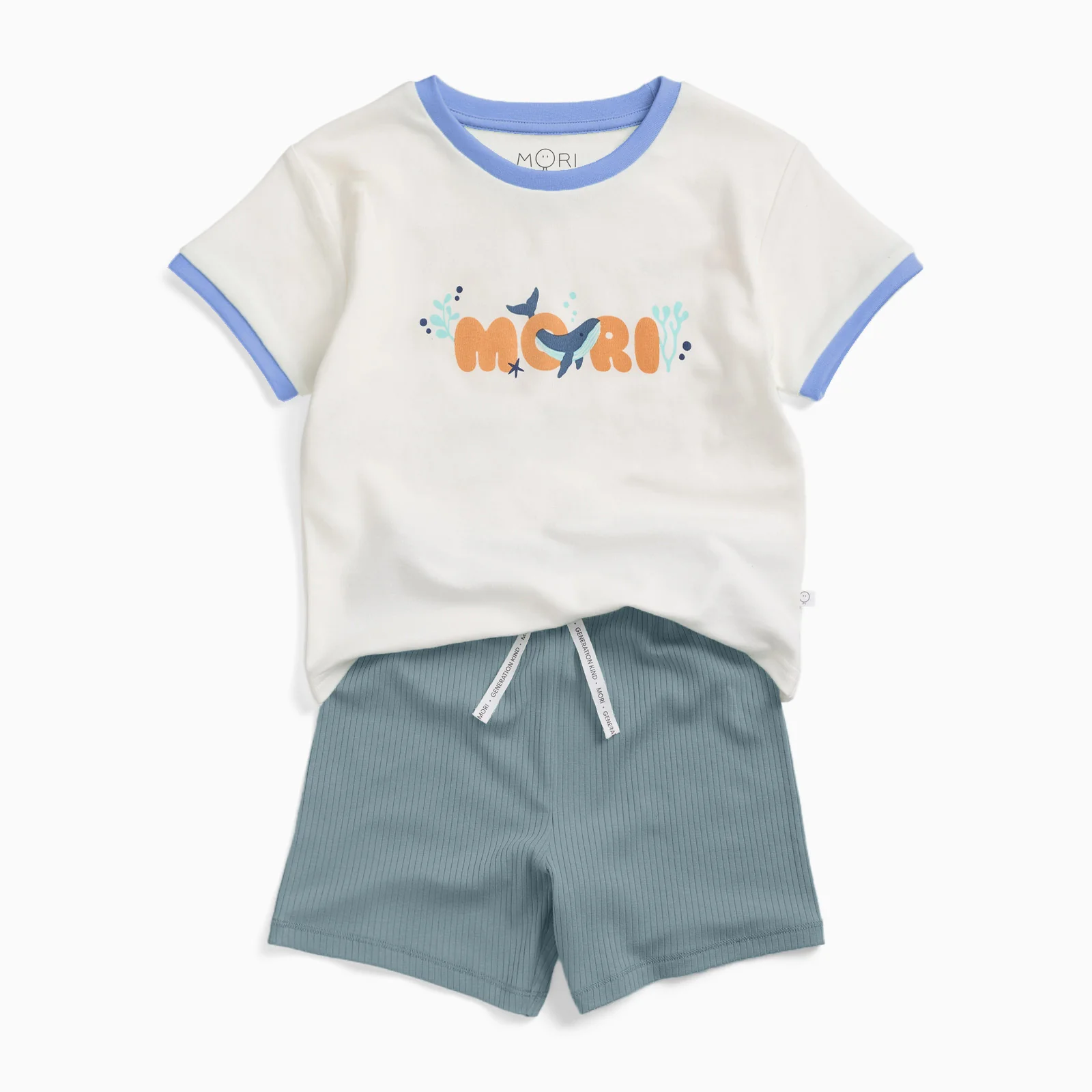 Whale Tales T-Shirt & Ribbed Shorts Outfit - Image 2